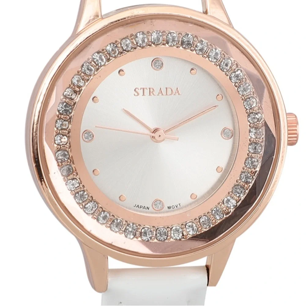 White Watch with White Austrian Crystals